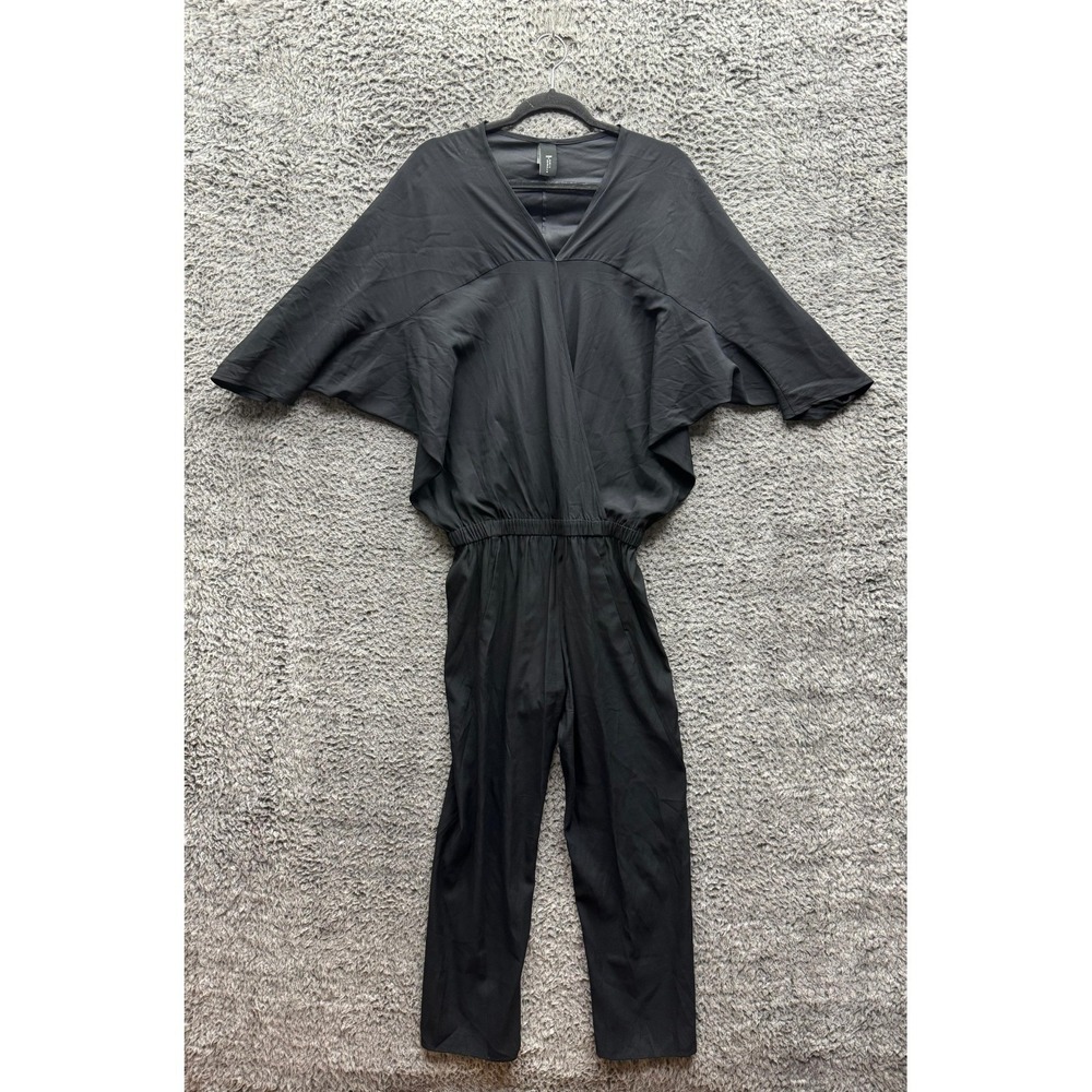 Zero + Maria Cornejo Elastic Waist V-Neck Jumpsuit Black Womens Size S/M